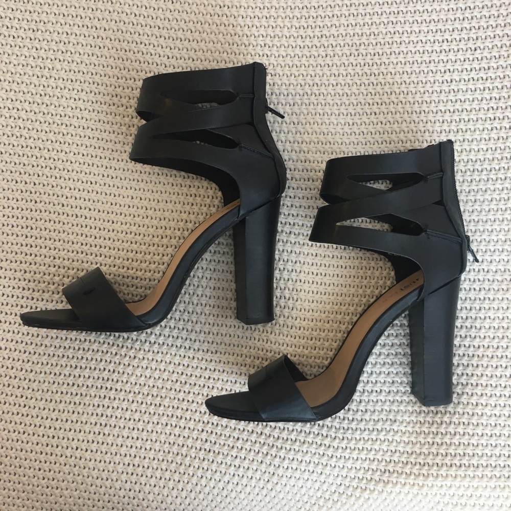 Black Block Sandal Heels